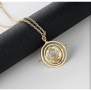 Time Travel Necklace - Hourglass Rotating Necklace Pendant Harry Potter